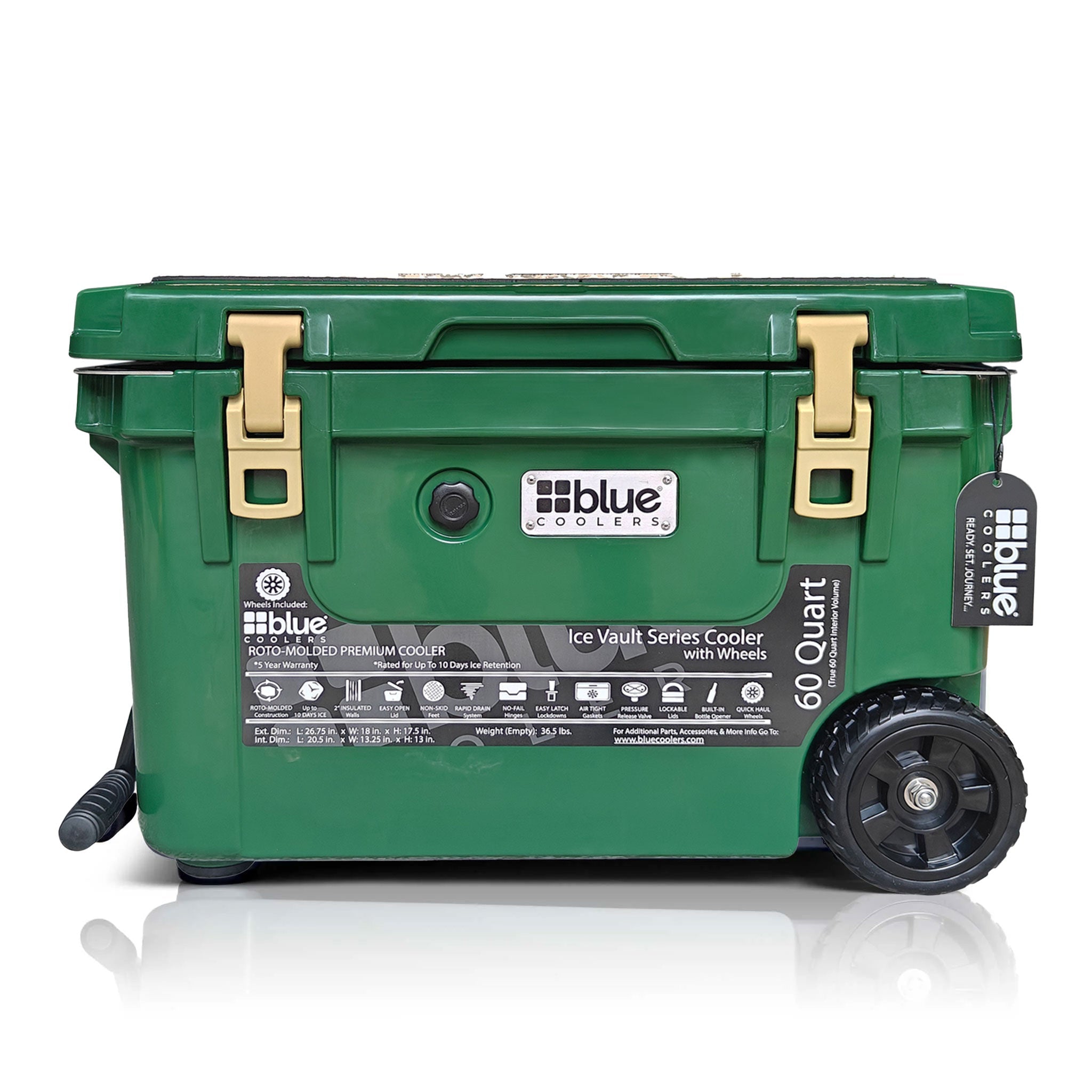 60 Quart Ice Vault Roto-Molded Cooler with Wheels