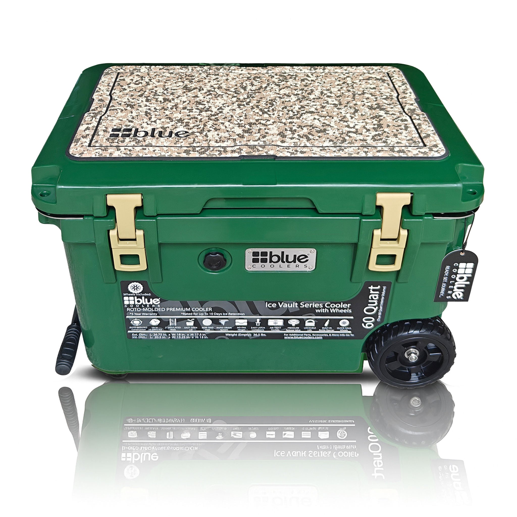 60 Quart Ice Vault Roto-Molded Cooler with Wheels (Copy)